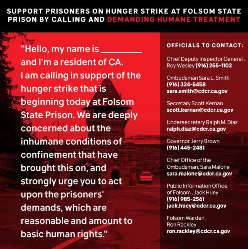 Illustration for article titled Folsom Prison Hunger Strike Continues, Rally This Weekend in Support